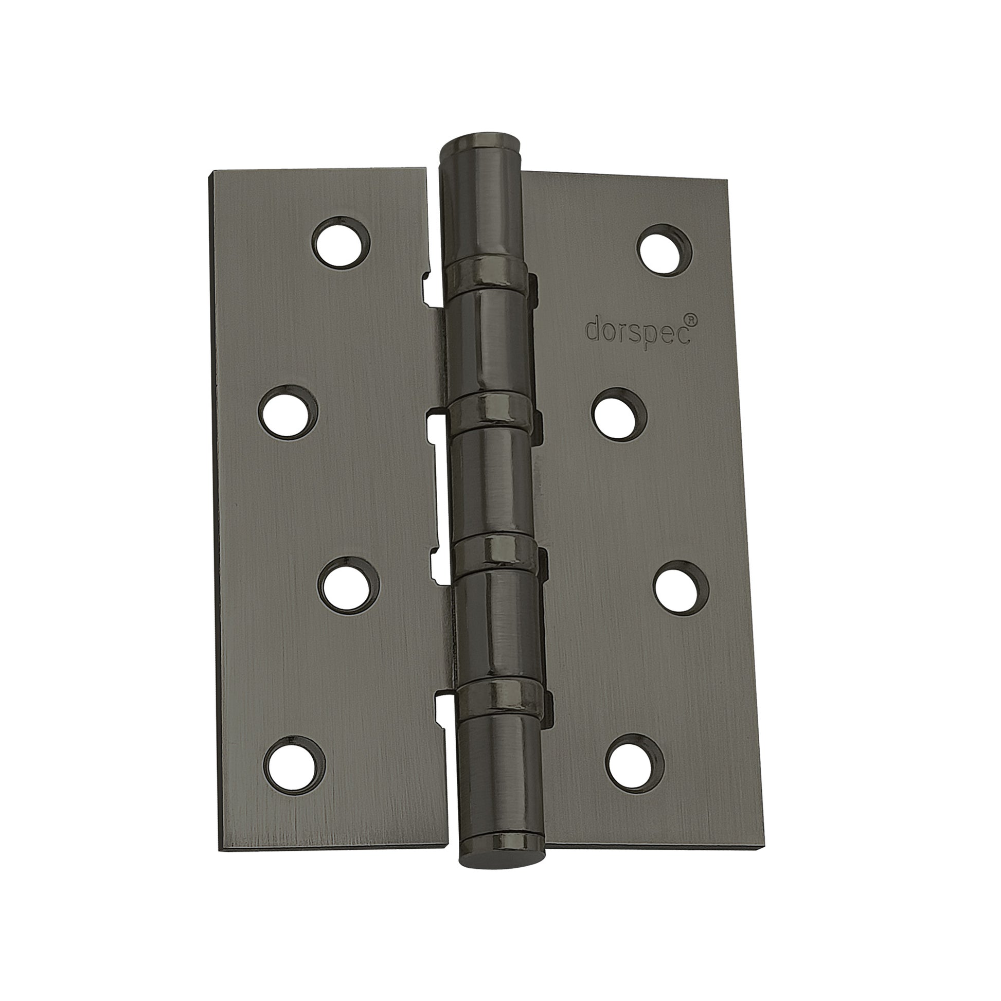Matt Satin Black 4" (100mm) Slimline Ball Bearing Hinge on a white background.