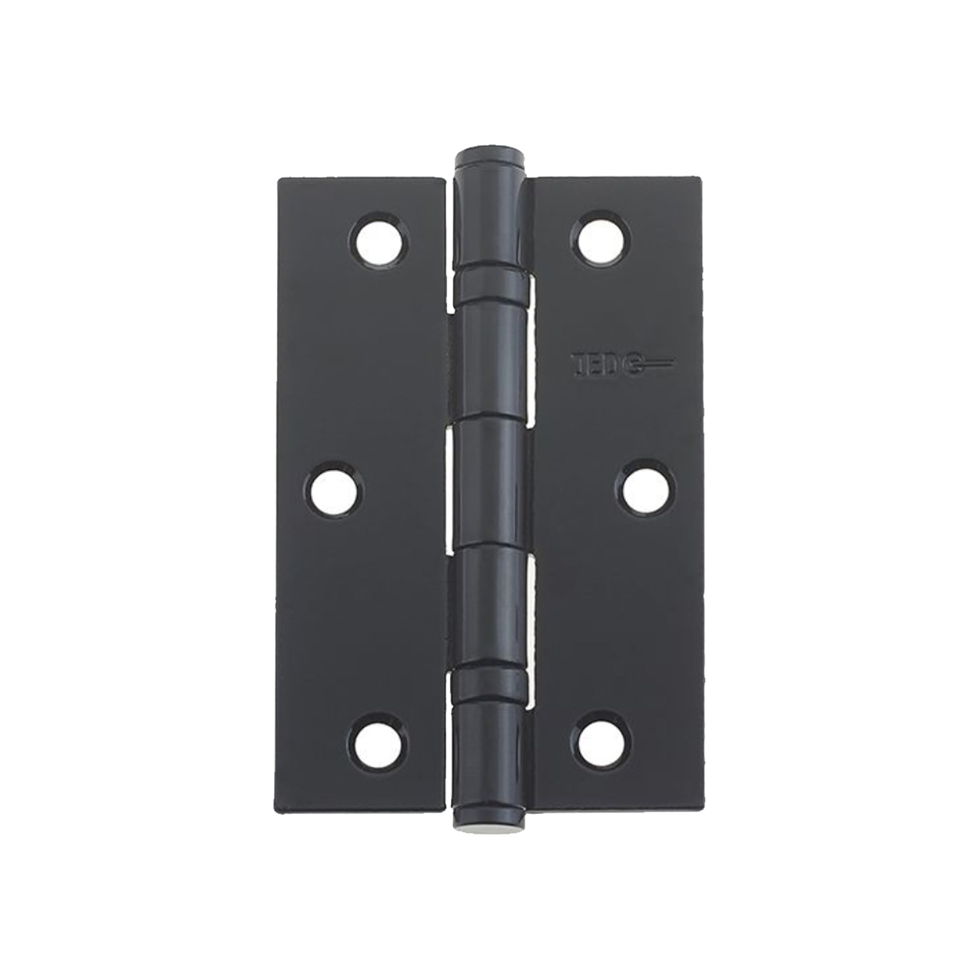 Black 3.5" (90mm) Slimline Ball Bearing Hinge on a white background
