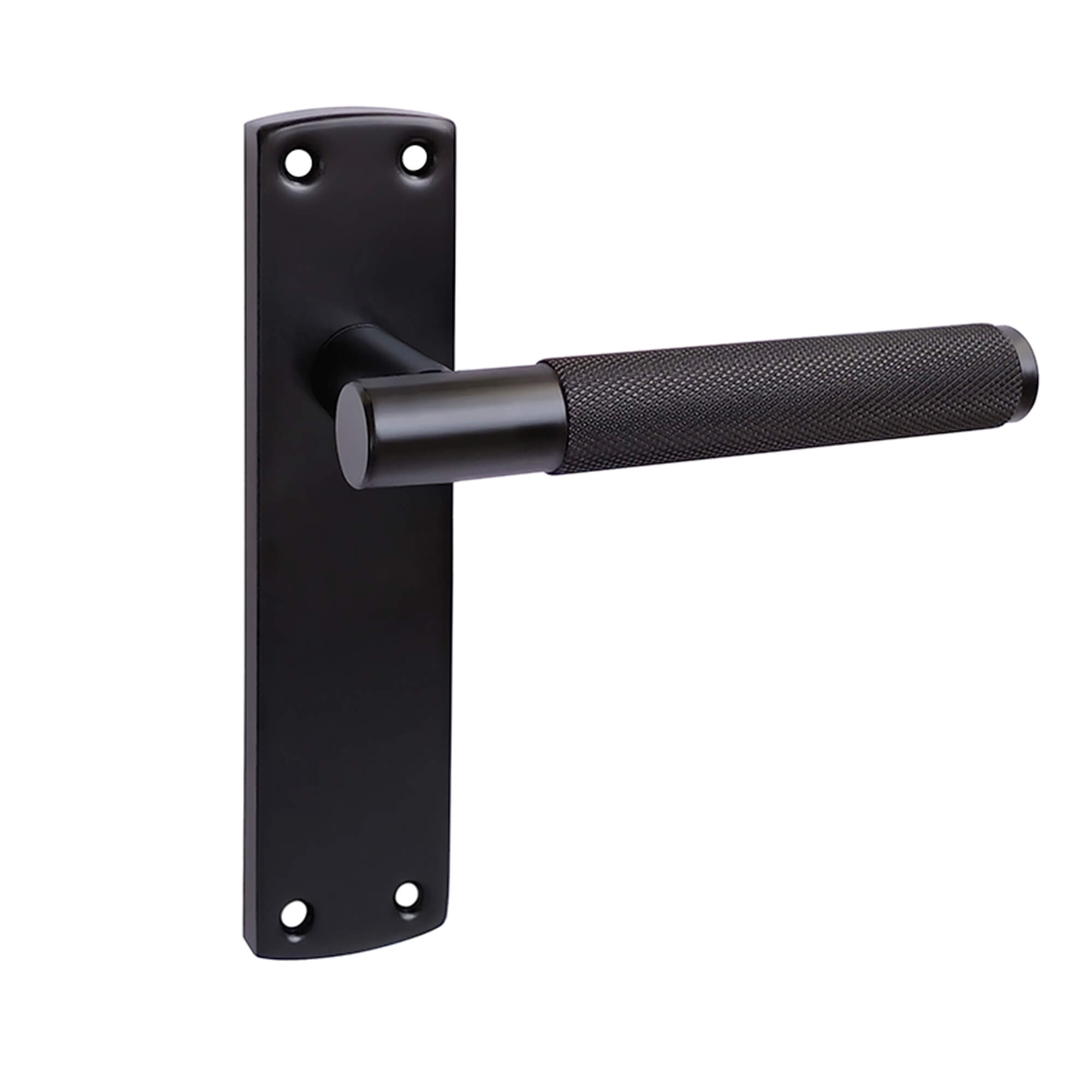 Knurled E-BLACK Backplate Handle | Internal Door Ironmongery Handles ...