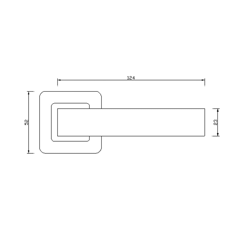 Technical Drawing of an Artemis Square Rose Handle