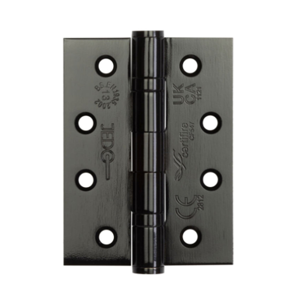 Black 4" (100mm) Grade 13 Ball Bearing Hinge on a white background.