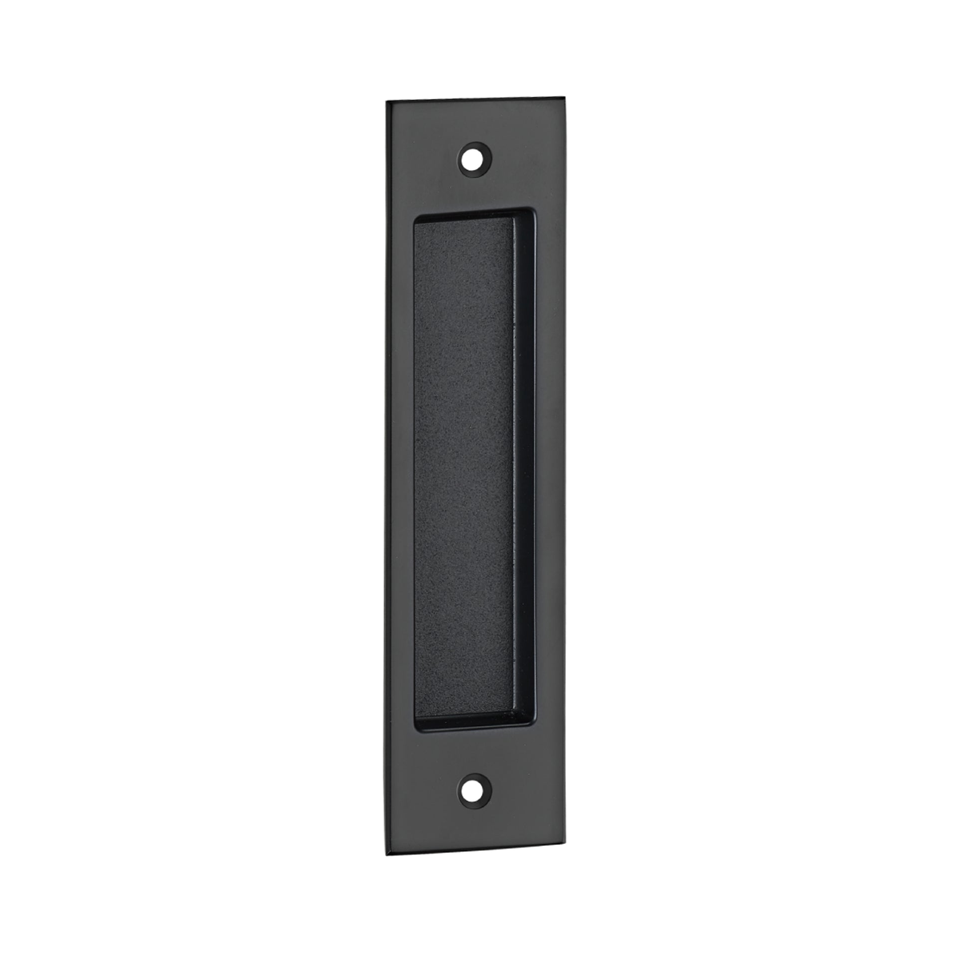 Black Designer 7" Flush Pull Handle on a white background