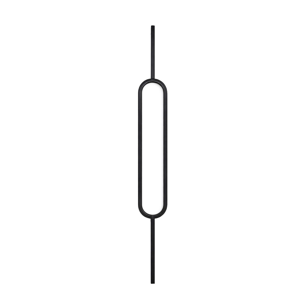 A Black Oval Spindle on a white background