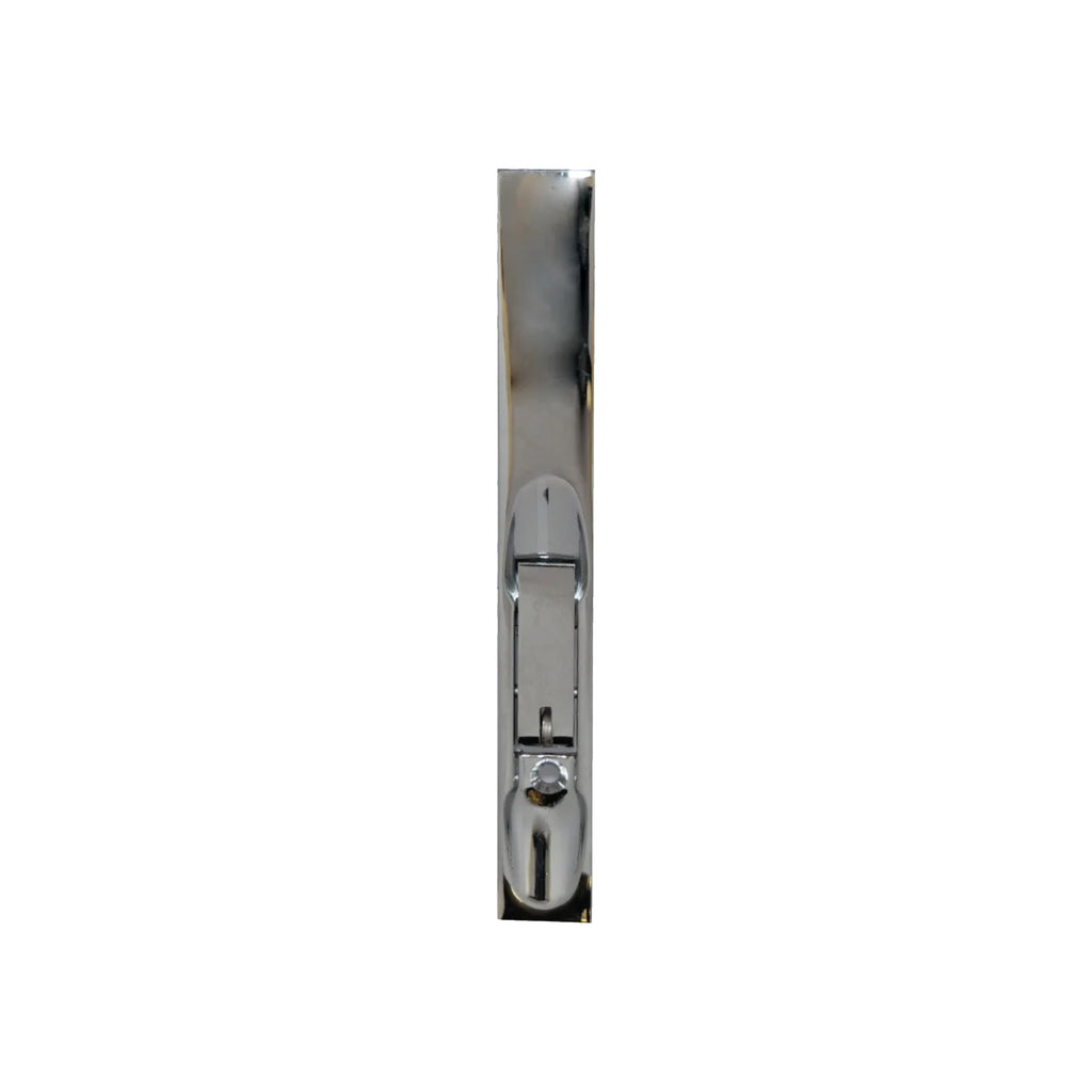 A Chrome 6" Flush Bolt on a white background