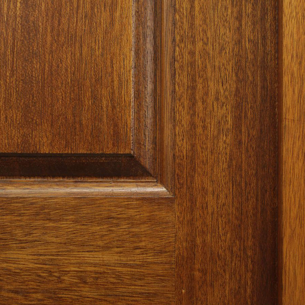 Close-up of the moulding and woodgrain on a Colonial Mahogany 44mm External Door.