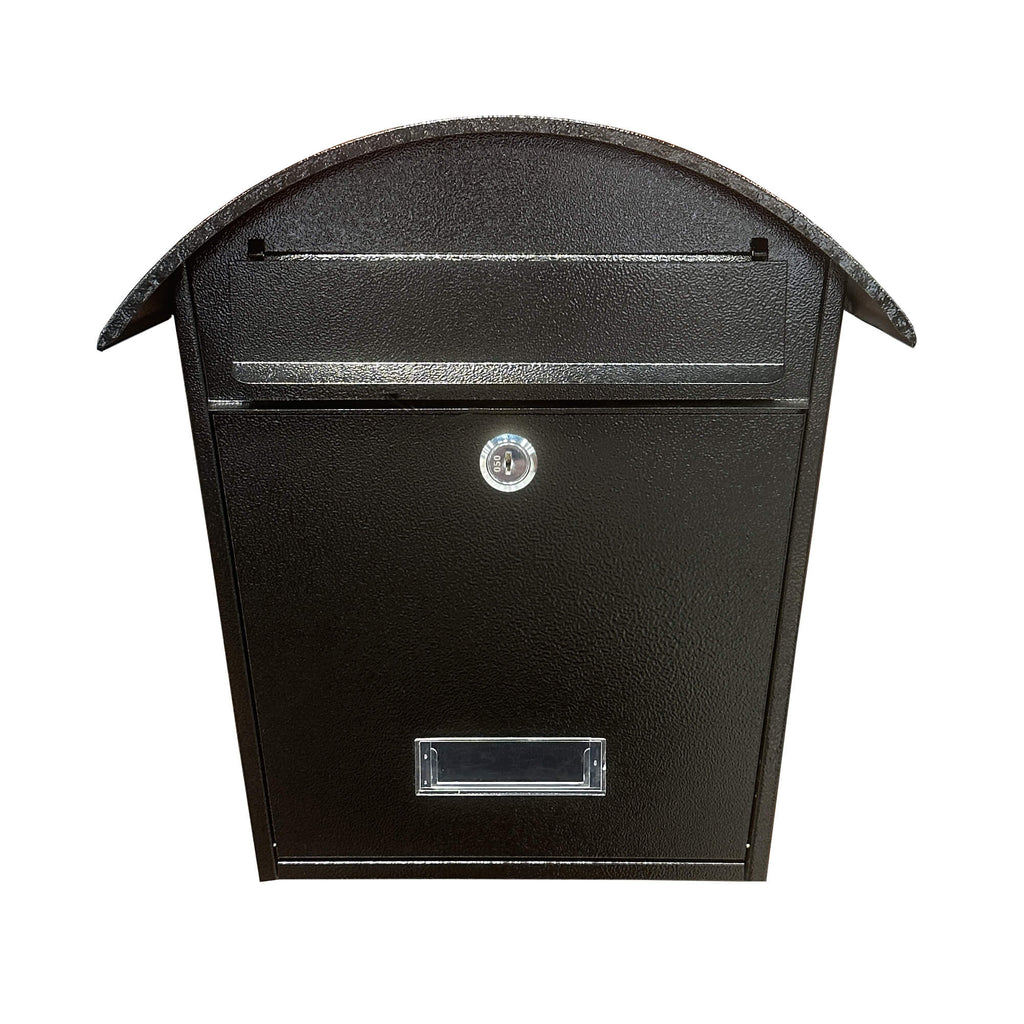 Cottage Black Letter Box with a white background