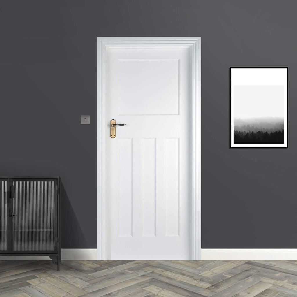 An Edwardian White Primed 40mm Internal Door in a home setting