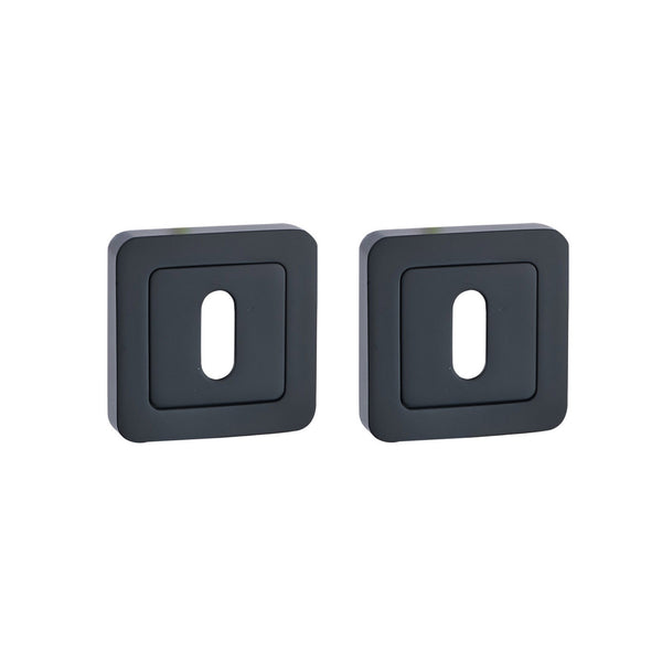 Flat Black Square Escutcheon Set