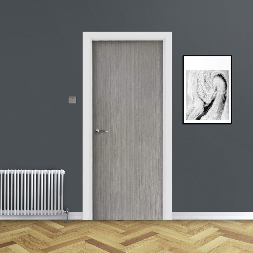 A Flush Urban Grey 35mm Internal Laminate Door in a home interior setting