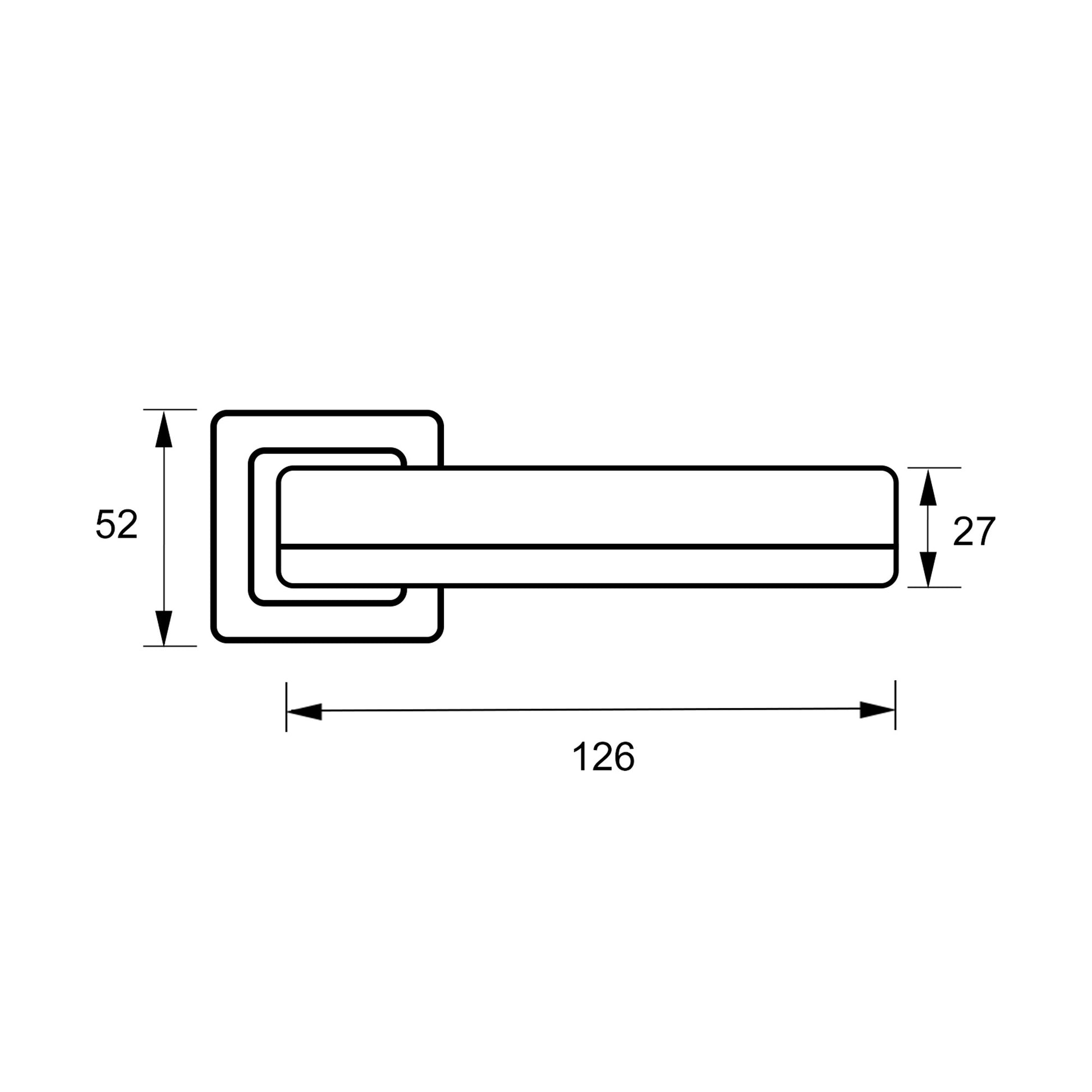 Technical drawing of a Hermes Square Rose Handle.