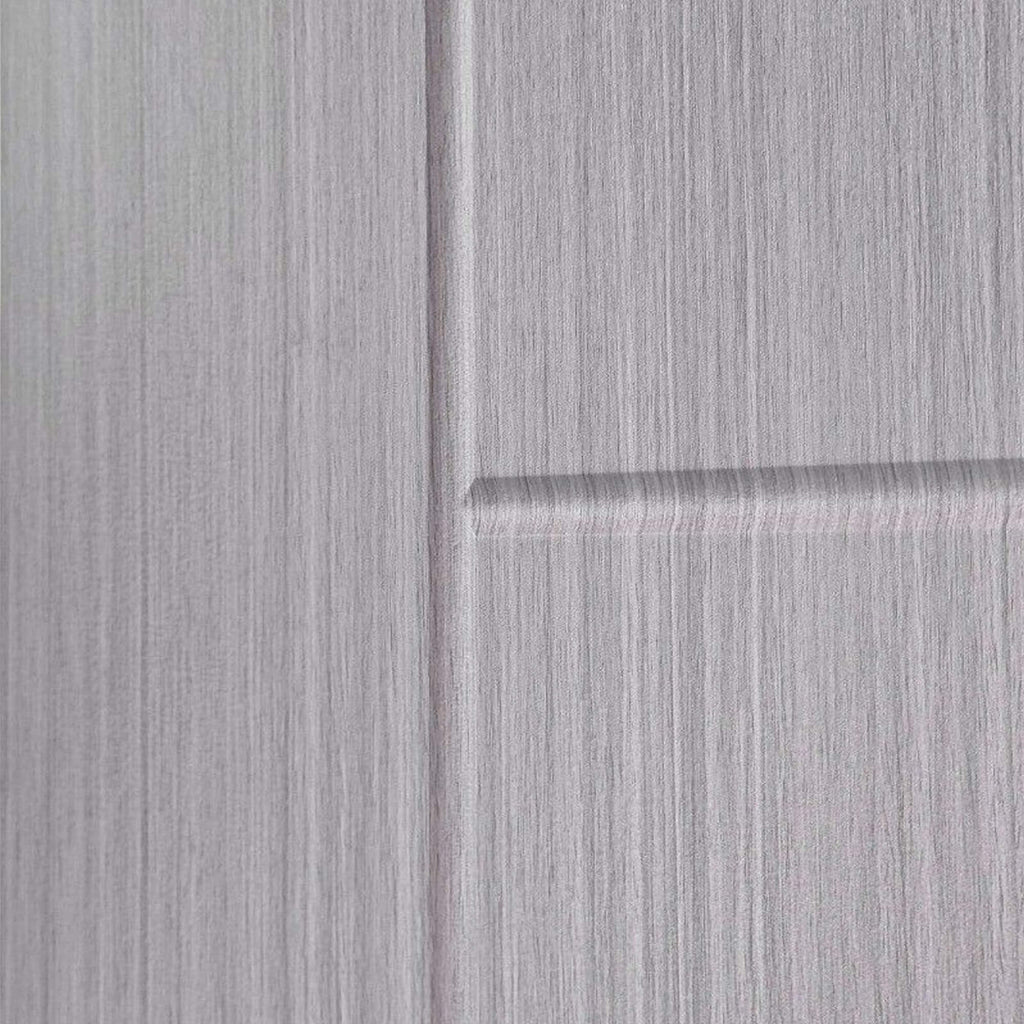 Close-up of the grey laminate and grooves  on an Iseo Nova Grey 35mm Laminate Door