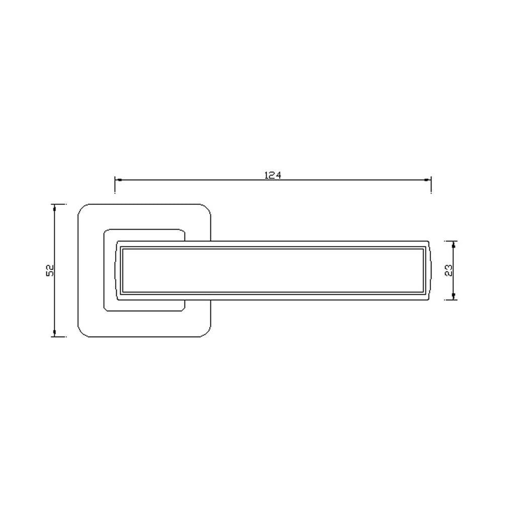 Technical Drawing of an Jupiter Square Rose Handle