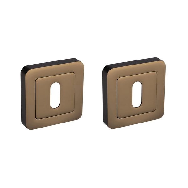 Matt Coffee Square Escutcheon Set