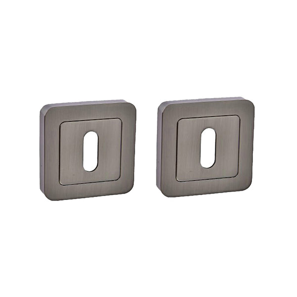 Matt Satin Black Square Escutcheon Set