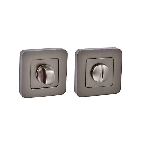 Matt Satin Black WC Square Thumbturn Set