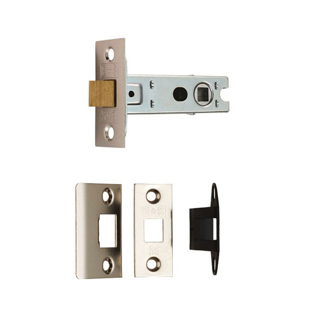 Nickel Plated Silver 3" Bolt Through Tubular Latch