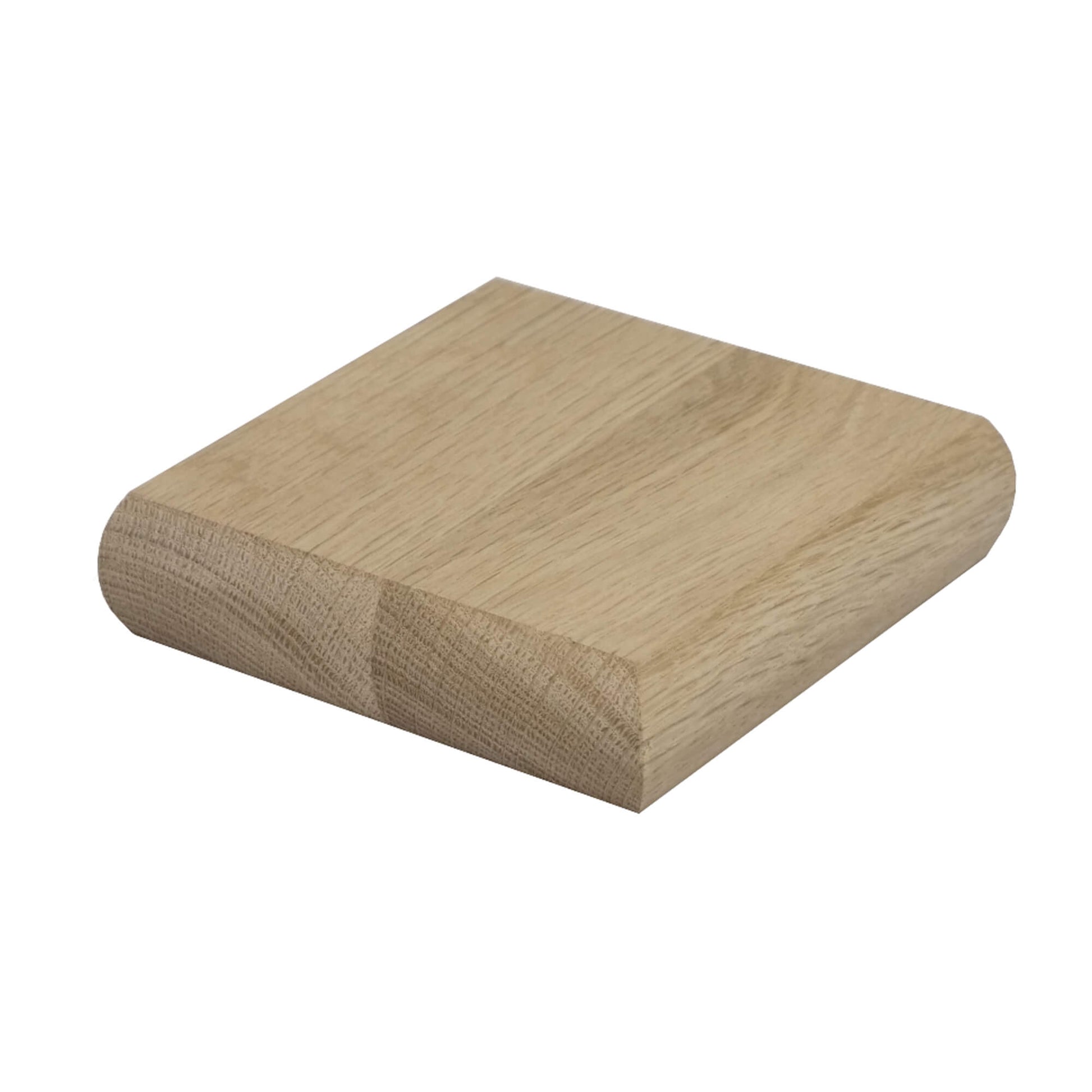 An Oak Flat Newel Cap on a white background