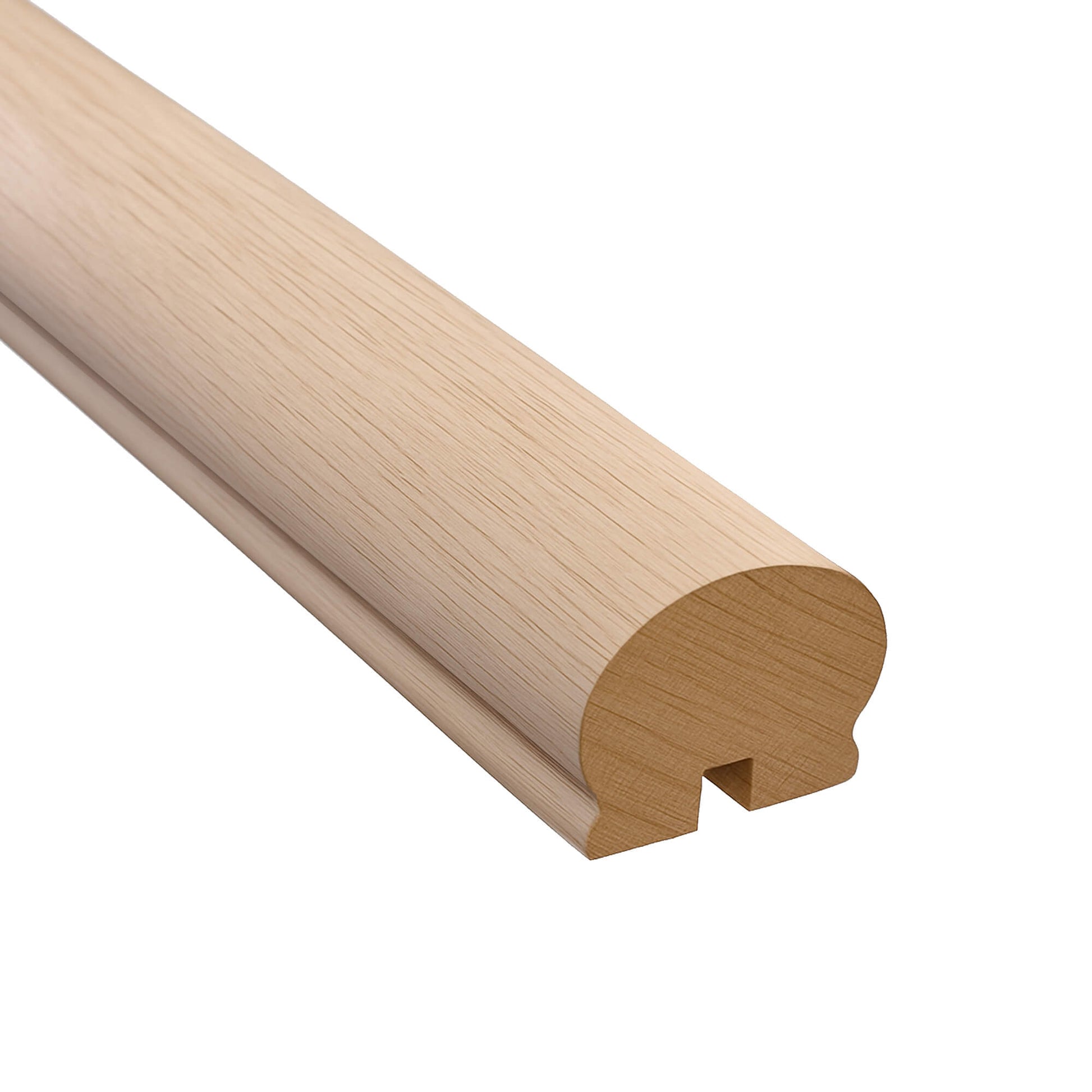 An Oak Veneered (13mm Infill) Handrail on a white background