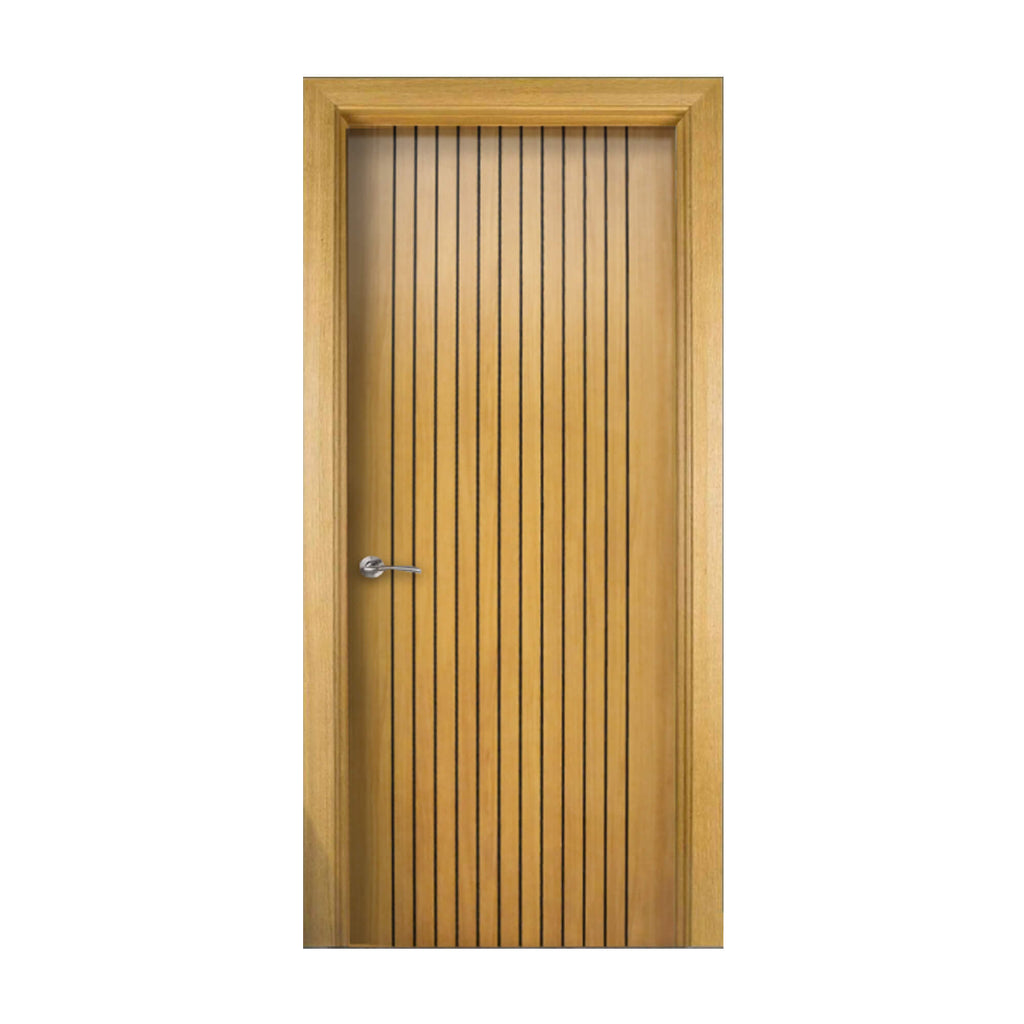 An Ottawa Olive Oak 35mm Internal Laminate Door, with a Storm Handle, on a white background.