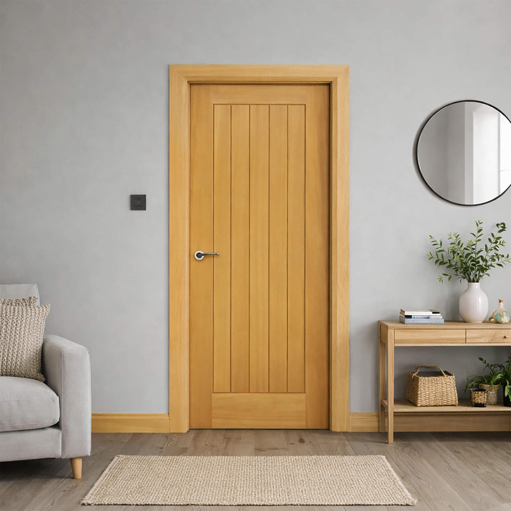 A Panama White Oak 35mm Internal Door  in a modern interior setting.