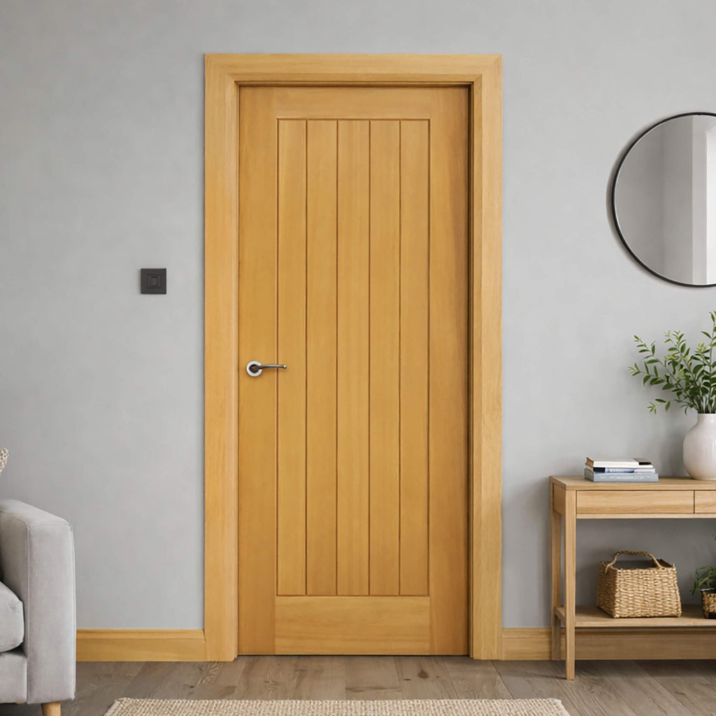 A Panama White Oak Internal Door in a modern home interior setting.
