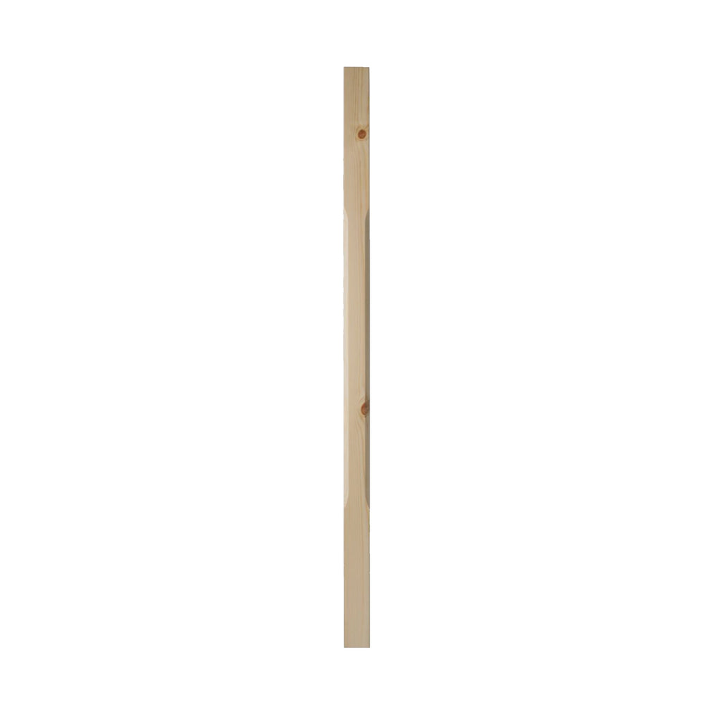 A Redwood Pine Chamfered Spindle on a white background