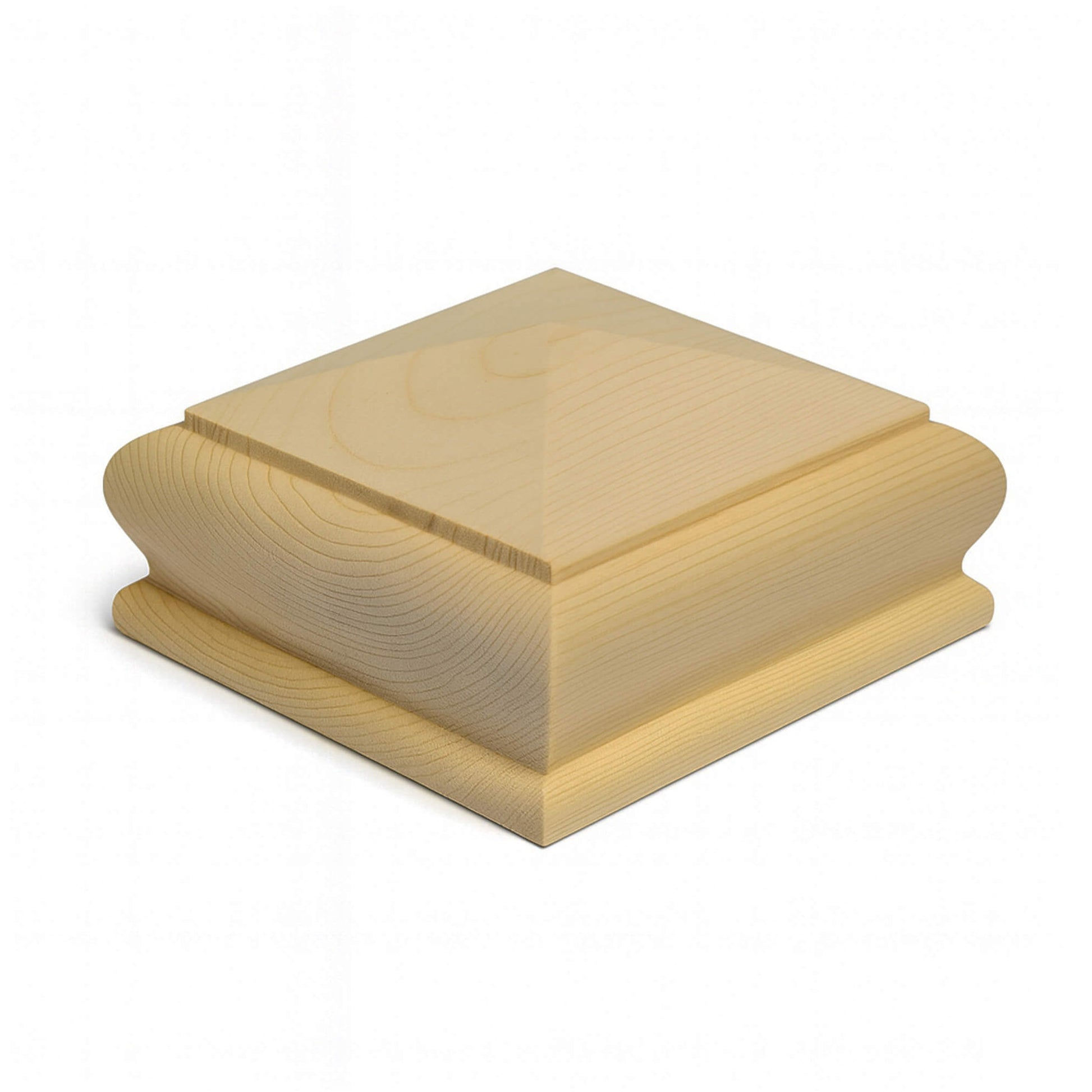 Redwood Pine Pyramid Newel Cap on a white background