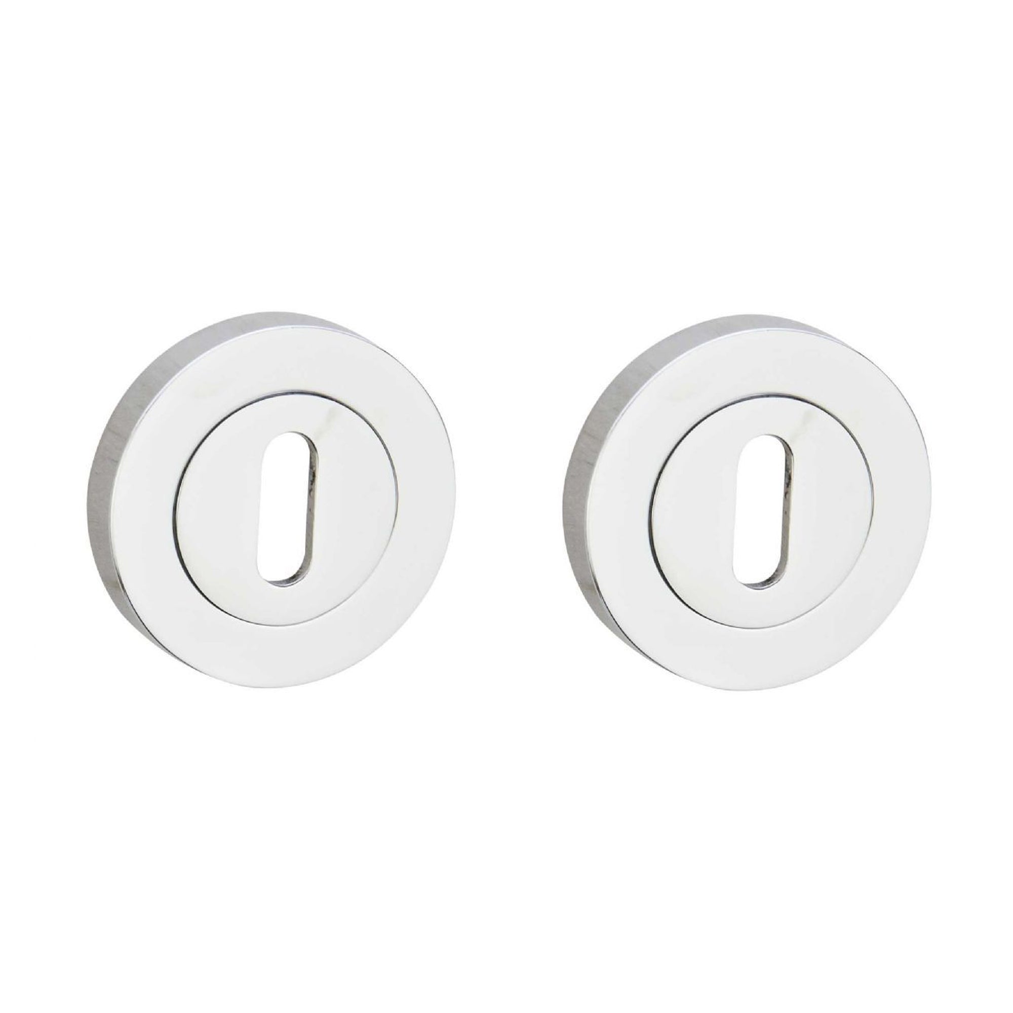 Polished Chrome Round Escutcheon Set | Door Keyhole Coverage – The Door ...