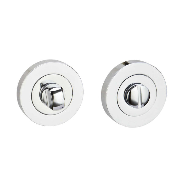 Polished Chrome WC Round Thumbturn Set
