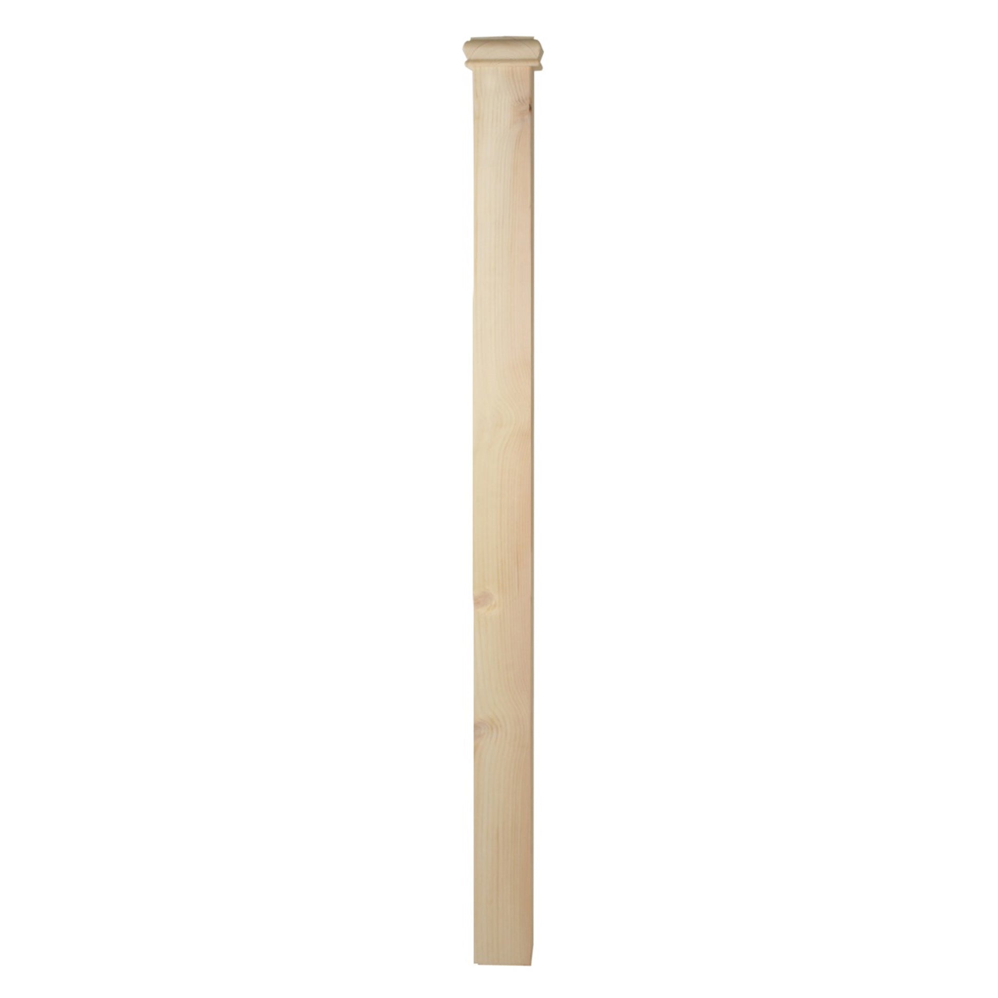 Redwood Pine Blank Newel Post on a white background