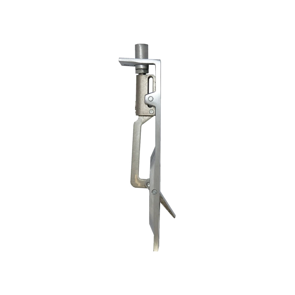 A side profile of a Satin Chrome 6" Flush Bolt