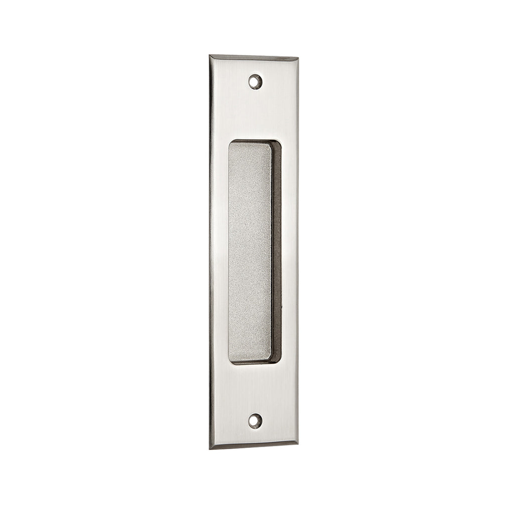 Satin Nickel Designer 7" Flush Pull Handle on a white background