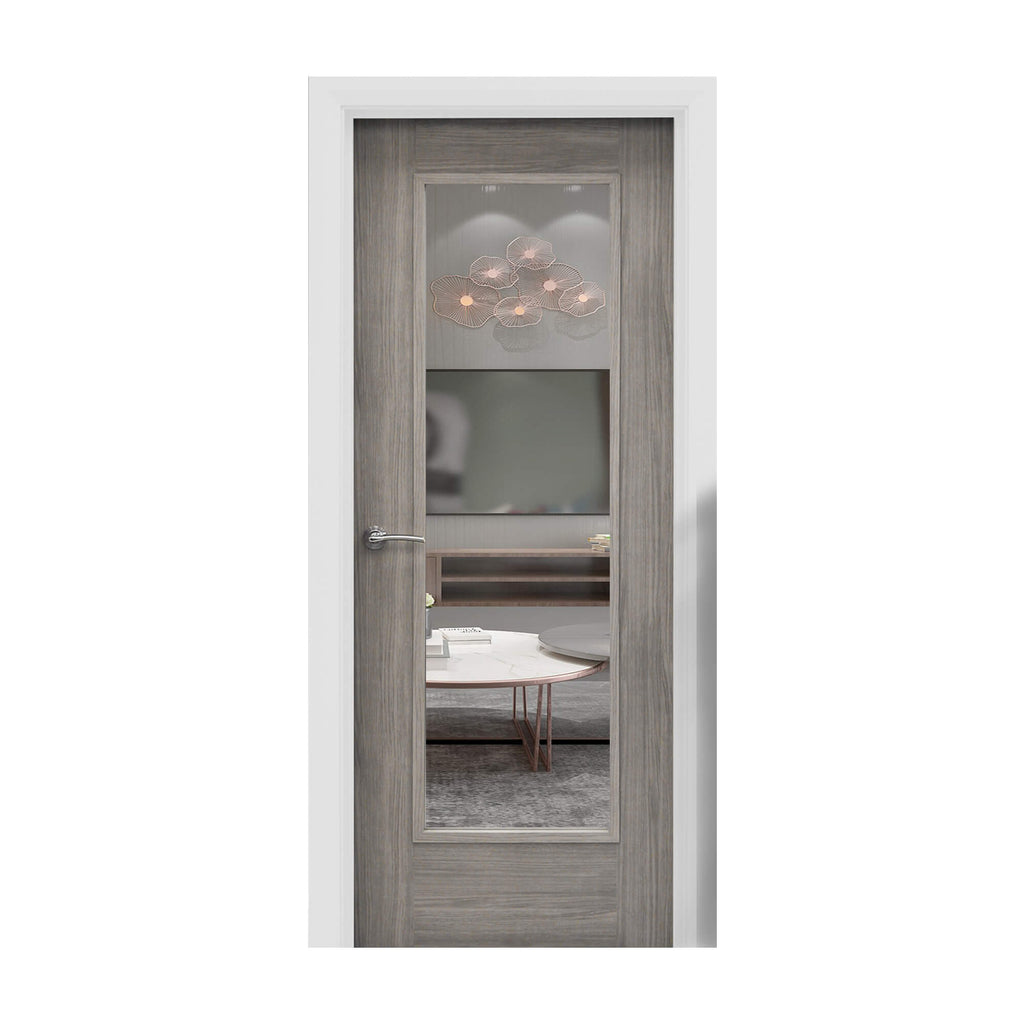 Shaker Lava Grey 1 Lite Unglazed Laminate Door (40mm)