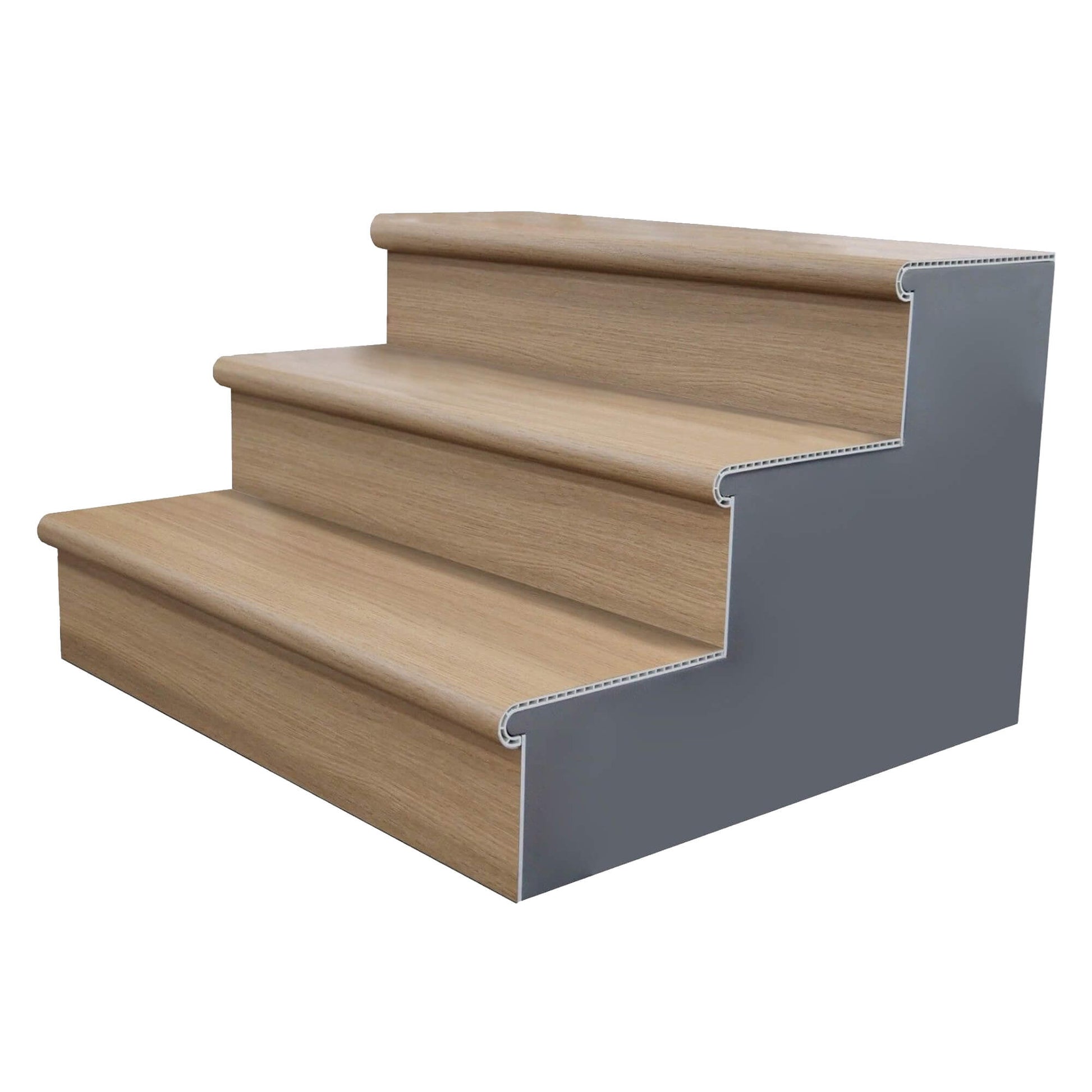 The Oak Vinyl Stairclad System on a white background