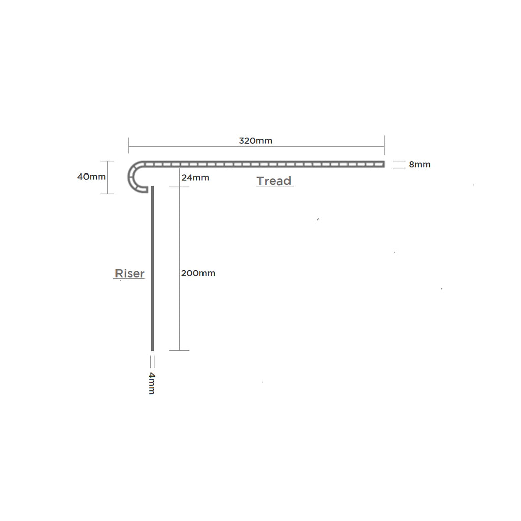 Technical Drawing of the Vinyl Stairclad System