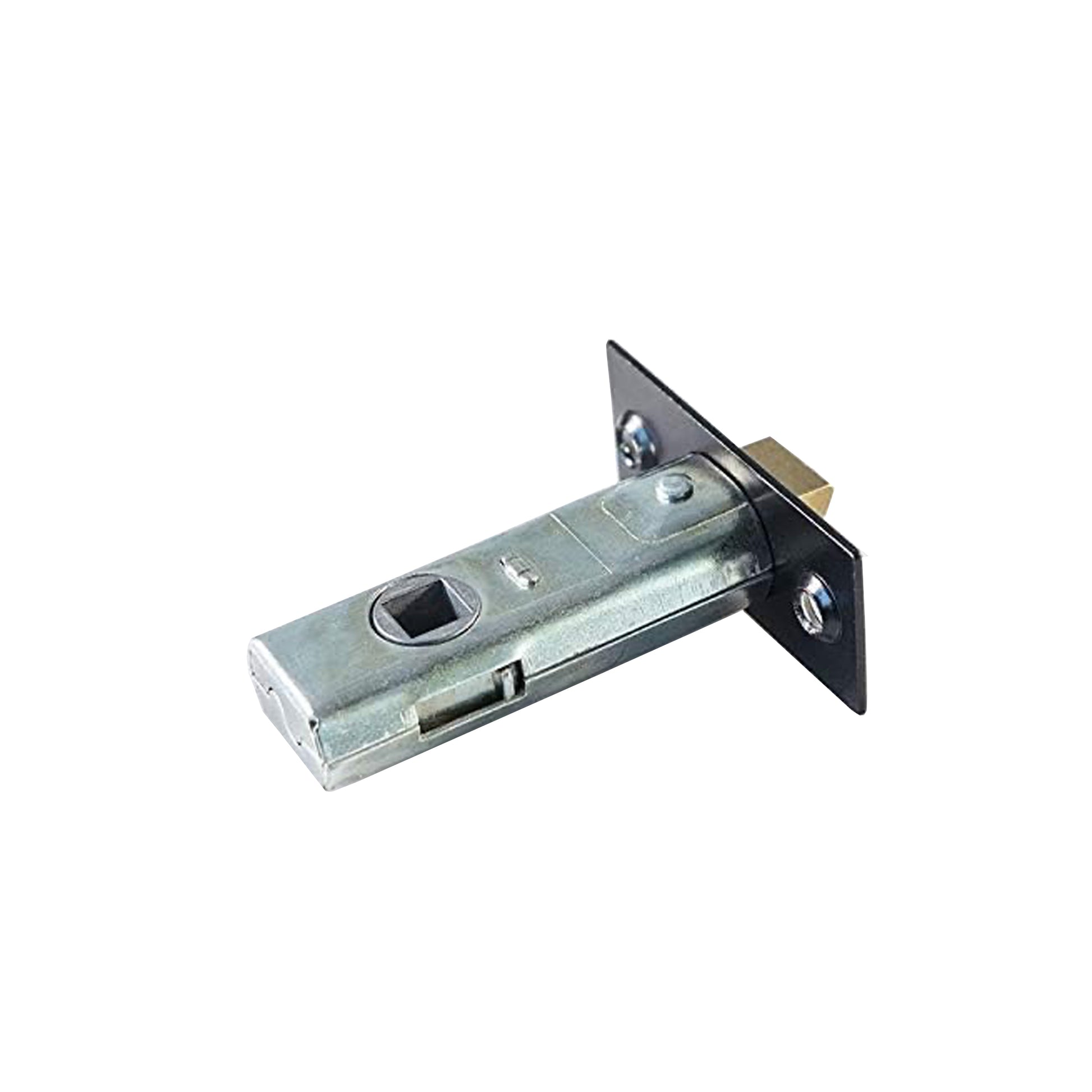 Elevated view of the TL2 Nickel Plated Tubular door latch on a white background