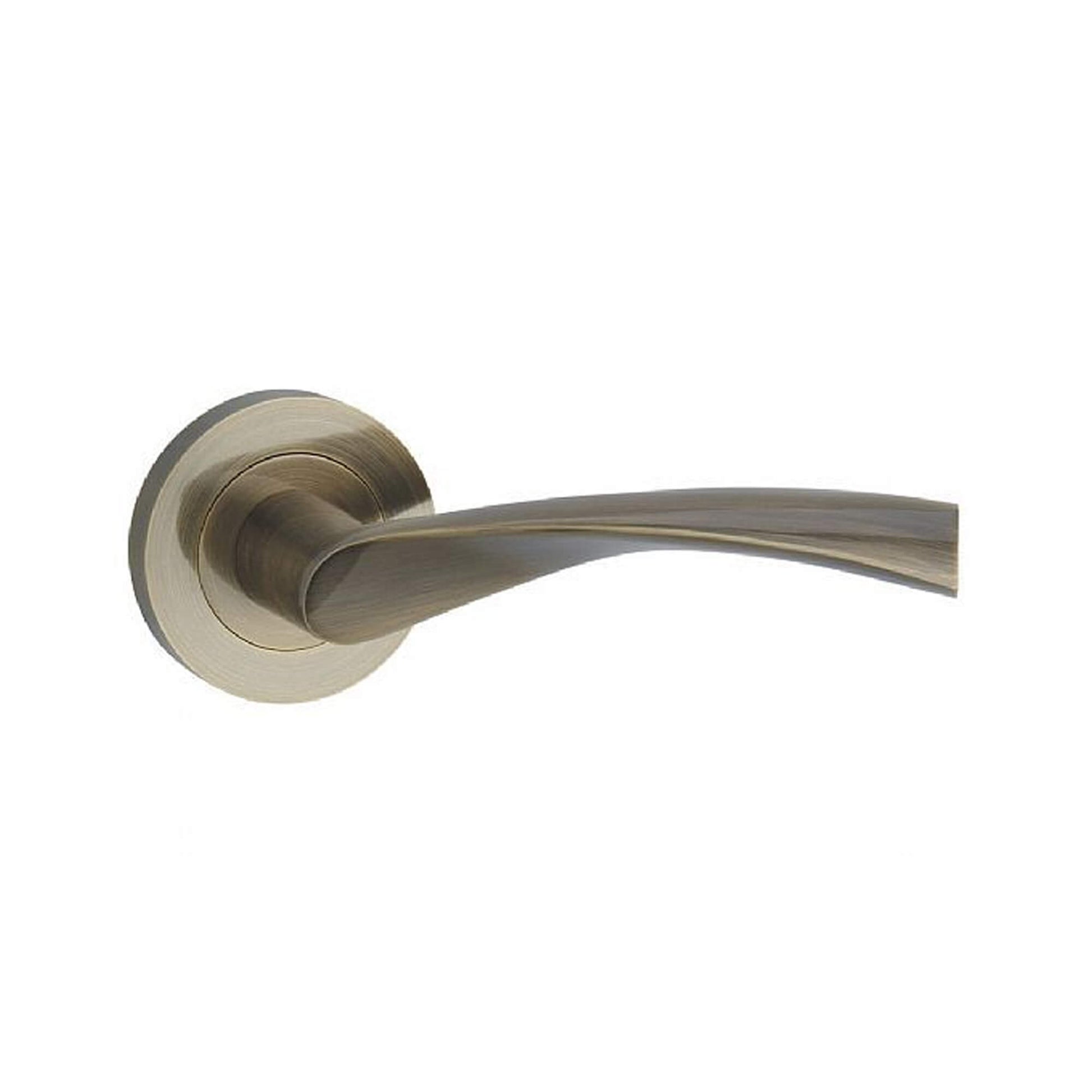 A Trade Range Antique Brass door handle on a white background