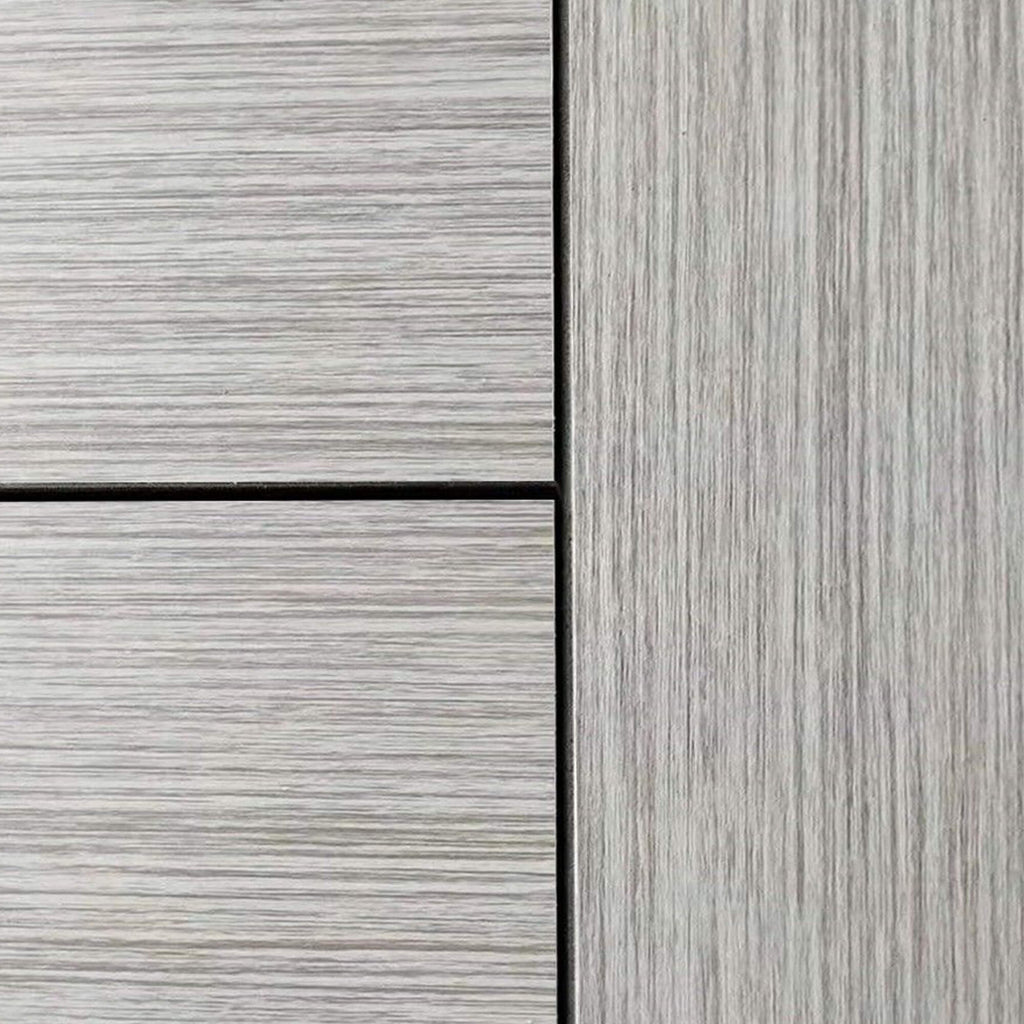 A Close up of the grooves and woodgrain on a Vancouver Urban Grey 35mm Internal Laminate Door