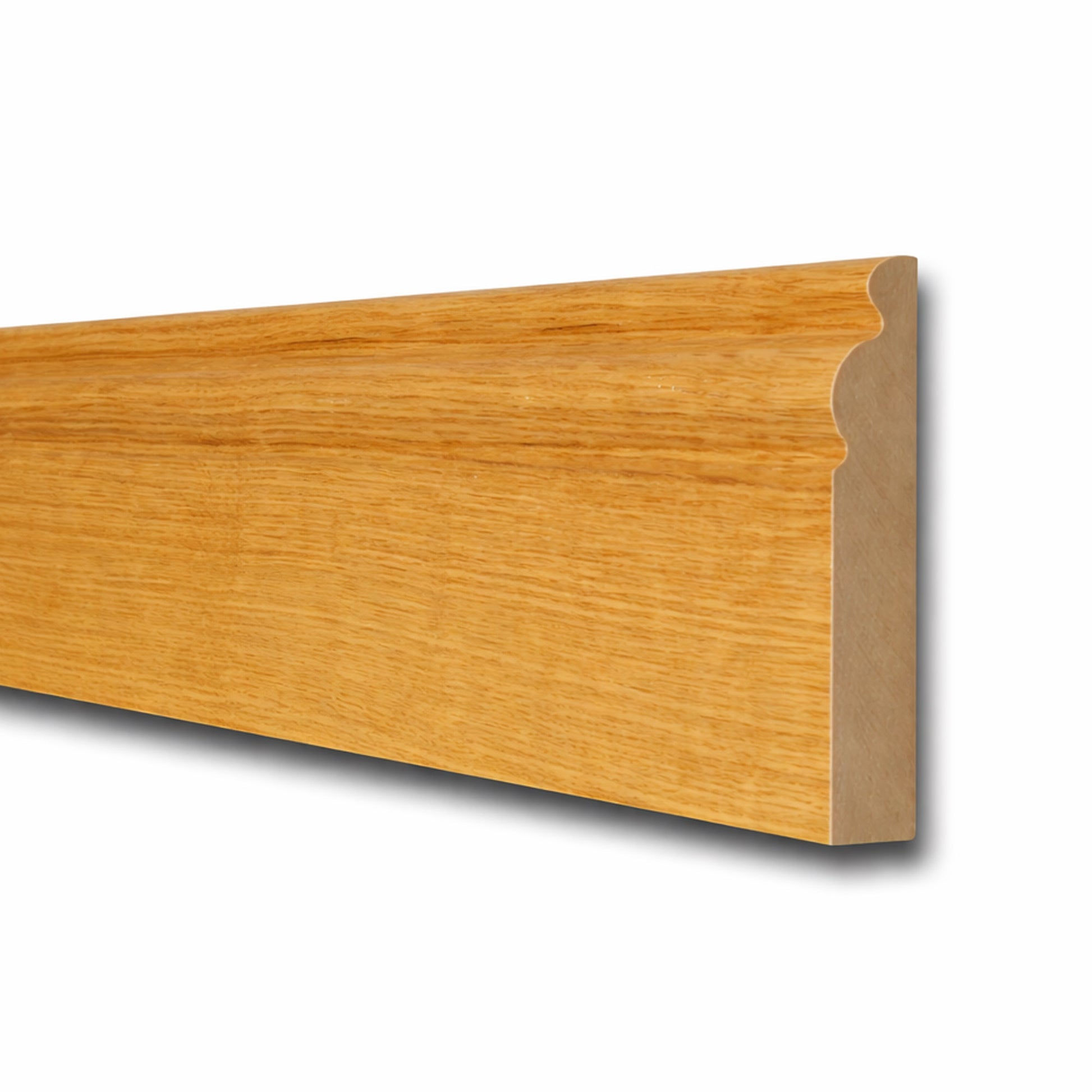 White Oak Veneered Moulded Skirting Board on a white background