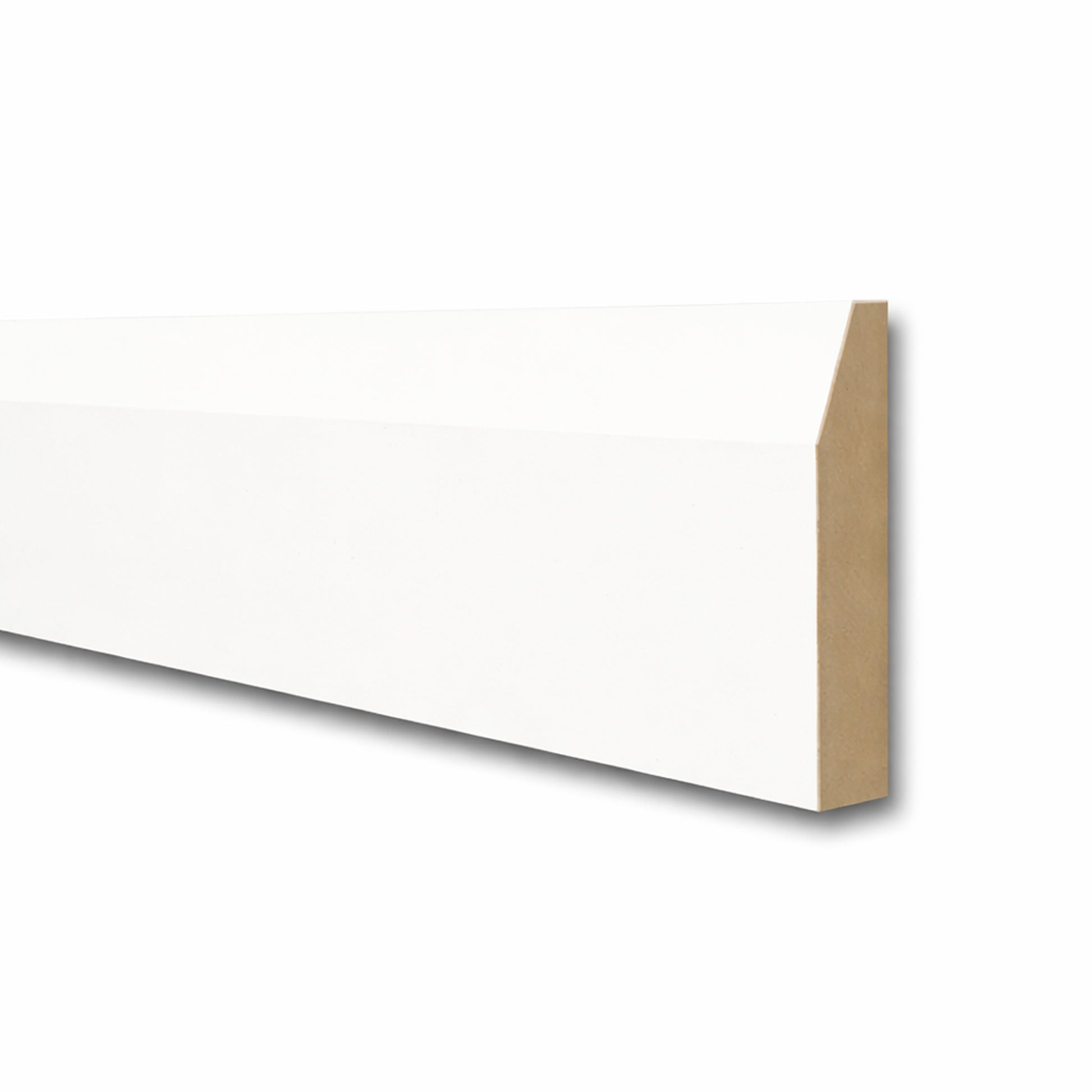 White Primed Bevelled Skirting Board on a white background