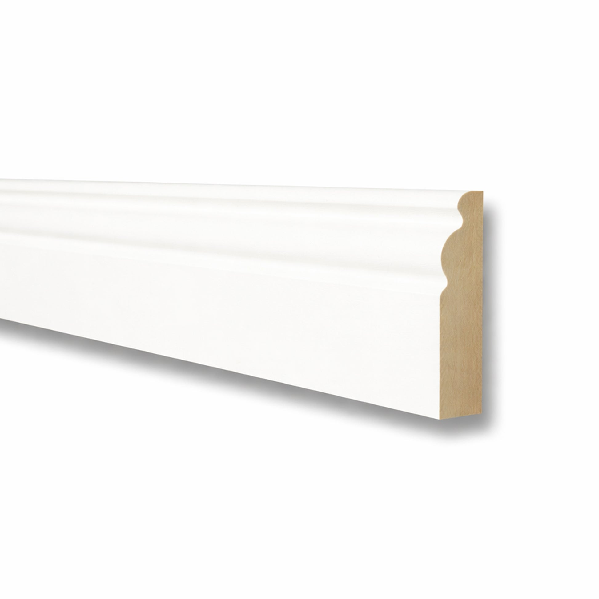 White Primed Moulded Architrave moulding on a white background